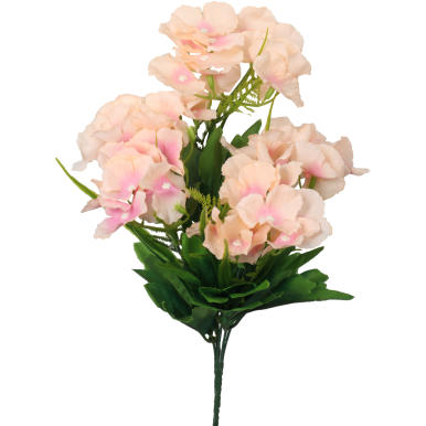 Bukiet 6 hortensji z dodatkami w kolorze łososiowym