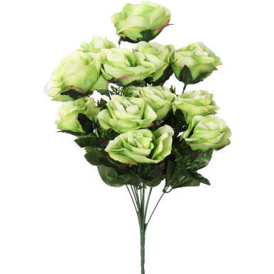 Bukiet 12 róż zielonych z dodatkami