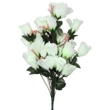 Bukiet 24 róż z dodatkami w kolorze białym