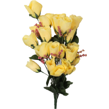 Bukiet 24 róż z dodatkami w kolorze żółtym