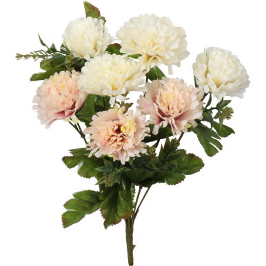 BUKIET 7 JESIENNYCH GOŹDZIKÓW W ODCIENIACH ŁOSOSIOWO-BIAŁYM