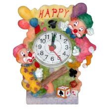 Kolorowy Zegar dla Dzieci z Klaunami