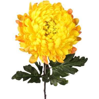 Chryzantema Sztuczna Żółta o Wysokości 86 cm - Dekoracja Cmentarna Wysokiej Jakości