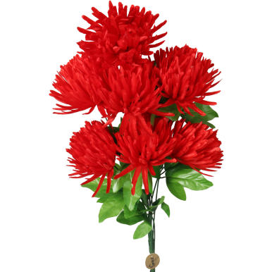 Bukiet 7 chryzantem strzępiastych w kolorze czerwonym