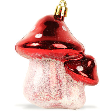 Czerwone Bombki Świąteczne w Kształcie Muchomork&oacute;w - Komplet 4 Sztuk