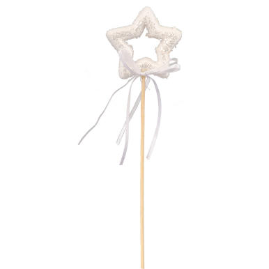 Pik styropianowy gwiazda z kokardką w kolorze białym