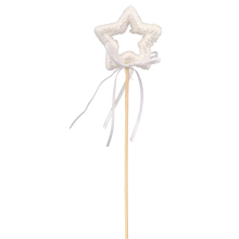 Pik styropianowy gwiazda z kokardką w kolorze białym