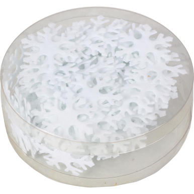 Komplet 120 Białych Przylepnych Płatków Śnieżynki