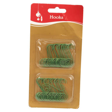 Komplet 40 szt. zielonych haczyk&oacute;w do bombek