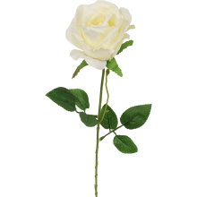 Sztuczna róża z pąkiem w białym kolorze 68 cm