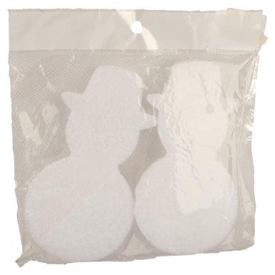 Zestaw 2 Bałwanów-Zawieszek z Pianki, Białe, Wysokość 12,5cm