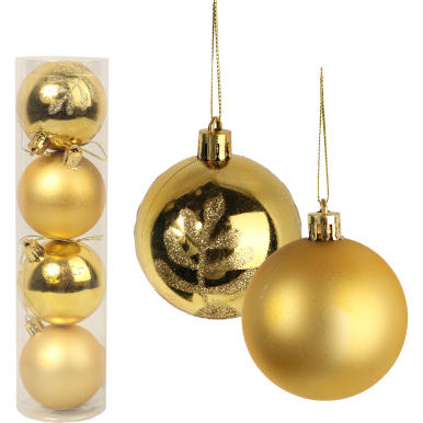 Komplet 4 bombek plastikowych w tubie mix