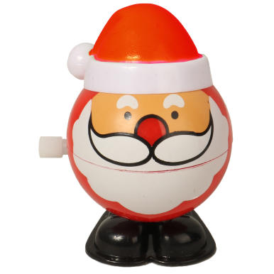 Nakręcany Czerwony Mikołaj Skarzący o Wysokości 6.5 cm