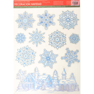 Naklejka samoprzylepna na okno Miasteczko ze śnieżynkami