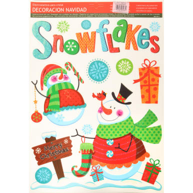 Naklejka Samoprzylepna na Okno z Motywem Bałwanów 30x40 cm