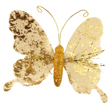 Komplet 2 motyli na klamerkach w kolorze złotym