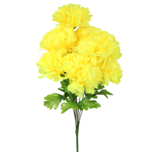 Chryzantemy Sztuczne na Wszystkich Świętych - Bukiet 7 Dużych Kwiatów w Kolorze Żółtym