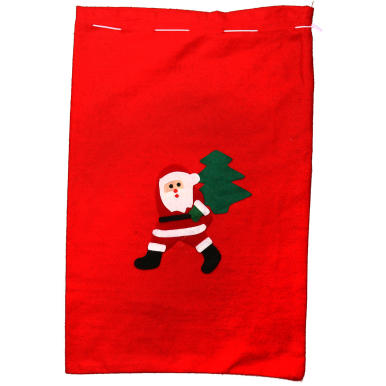 Czerwony Worek na Prezenty 40x30 cm z Materiału