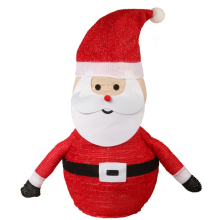 Podświetlany Stojący Mikołaj z LED - Dekoracja Świąteczna 60cm, Czerwono-Biały, Zasilanie Bateryjne
