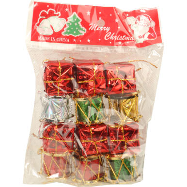 Komplet 12 ozd&oacute;b bożonarodzeniowych mix kolor&oacute;w 