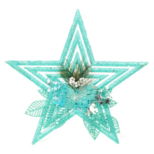 Zawieszka w kształcie gwiazdy turkusowa - dekoracja świąteczna