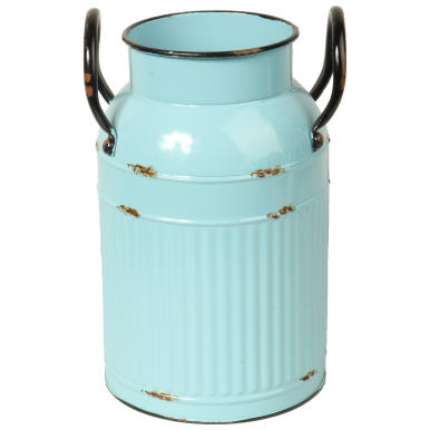 Metalowa Kanka Dekoracyjna w Kolorze Miętowym, Styl Vintage, 21x13 cm