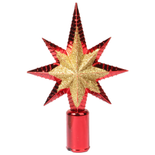 Gwiazda na Choinkę Plastikowa Złoto-Czerwona 15 cm