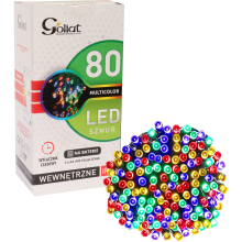 Lampki choinkowe 80 LED na baterie z TIMEREM multicolor