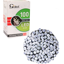 Lampki Choinkowe Sieciowe 100 LED Ring, Kolor Zimny Biały, Długość 4,95 m, Użycie Wewnętrzne IP20