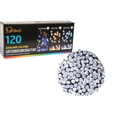 LAMPKI 120 LED SOLARY ZIMNY BIAŁY