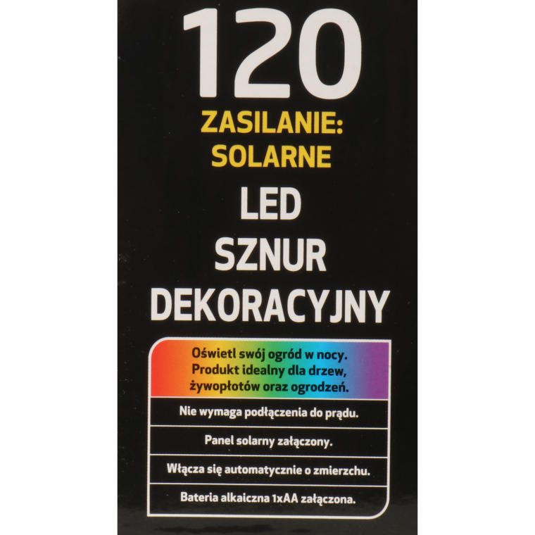 LAMPKI CHOINKOWE 120 LED-SOLARY CIEPŁY BIAŁY