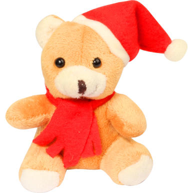 Miś Pluszowy w Stroju Mikołaja - Brązowa Maskotka do Przytulania, 20 cm