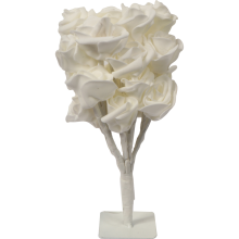 Drzewko Dekoracyjne z Różami LED do Użytku Wewnętrznego - 26 cm, Białe, Zasilane na Baterie 3AA
