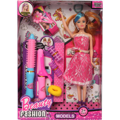 Zestaw Kreatywna Fryzjerka z Lalką i Akcesoriami do Stylizacji Włosów