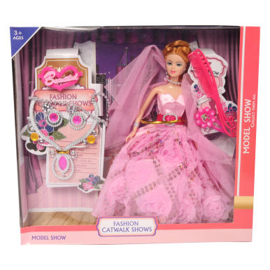 Lalka balerina z zestawem do stylizacji włosów i biżuterią dla dzieci