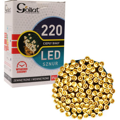 LAMPKI CHOINKOWE 220 LED ZEW Z TIMEREM  CIEPŁE BIAŁE [220 LED Zew Auto Off/Warm white]