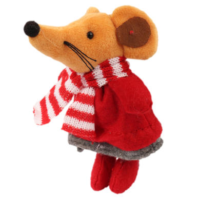 ZAWIESZKA PLUSZOWA - MYSZ W SZALIKU 16 CM
