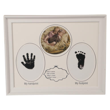 Ramka na zdjęcia z pieczątką w kolorze białym