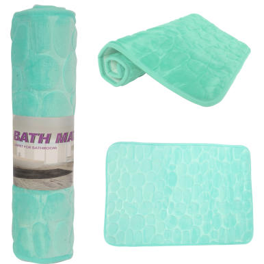 Antypoślizgowy dywanik łazienkowy z mikrofibry w kolorze miętowym