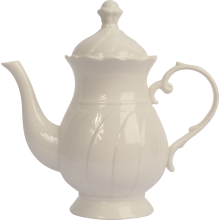 Dzbanek ceramiczny do herbaty w kolorze białym 25 cm