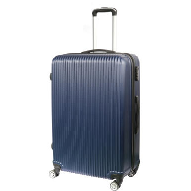 Walizka podróżna KOSMO 670 - solidna i pojemna, z ABS PLUS, 4 kółka 360 stopni, kolor granatowy