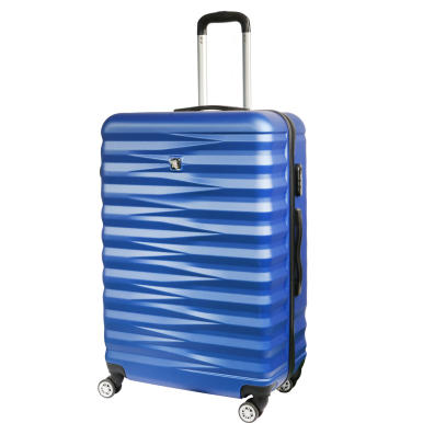 Duża Walizka Podróżna Matrix 950 z Mocnego ABS, Granatowa z Zamkiem Szyfrowym i 4 Kółkami Obracanymi 360 Stopni