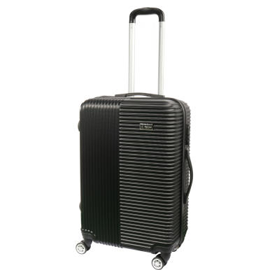 Walizka podróżna średnia Matrix 750 z tworzywa ABS Plus, 4-kółkowa, z zabezpieczeniem bagażu i dwupoziomowym stelażem, Czarna