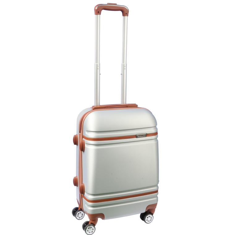 Walizka podróżna Gravi 650, srebrna, wytrzymała, zabezpieczająca bagaż, idealna na lot, pociąg czy autokar.