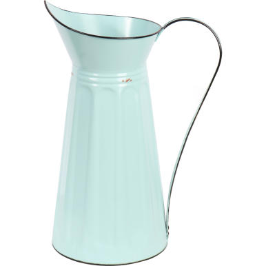 Metalowy Dzban dekoracyjny z efektem postarzania w kolorze miętowym