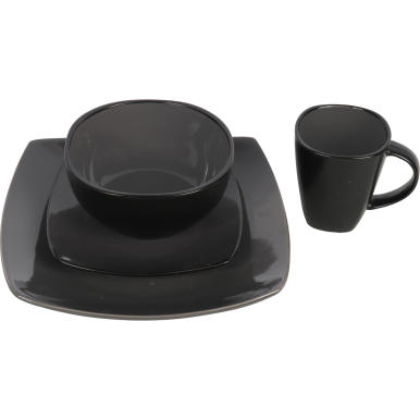 Komplet Ceramicznej Zastawy Stołowej 4-elementowy, Nadający Charakter Jadalni, Bezpieczny dla Zmywarki i Mikrofali