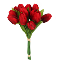 Duży Bukiet Sztucznych Czerwonych Tulipanów, 12 Sztuk, Wysoka Jakość, Idealny na Prezent lub Dekorację Wnętrz