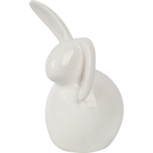 Dekoracyjny Zając Ceramiczny - Świąteczna Figurka Wielkanocna Biały 23.5x17x12 cm