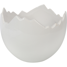 Biała Ceramiczna Doniczka w Kształcie Jajka 15 cm – Świąteczny Element Dekoracyjny