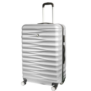 Duża Walizka Podróżna Matrix 950 ABS Plus Srebrna z Blokadą Szyfrową i 4 Kółkami Obrotowymi